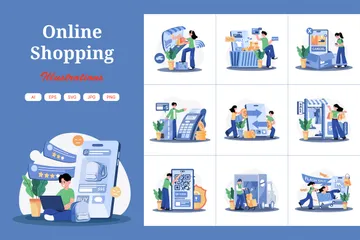 Compras online Pacote de Ilustrações