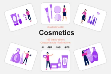 Cosméticos Pacote de Ilustrações