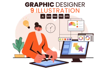 Creative Graphic Designer Illustration Pack