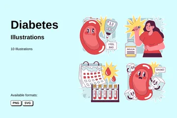 Diabetes Pacote de Ilustrações