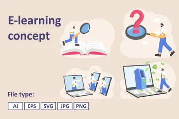 E-learning Concept Illustration Pack