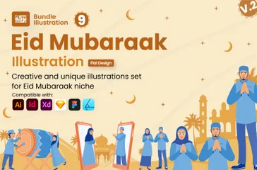 Aïd Moubarak Pack d'Illustrations