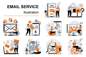 Email Service Illustration Pack