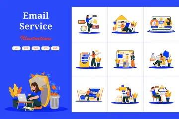 Email Service Illustration Pack