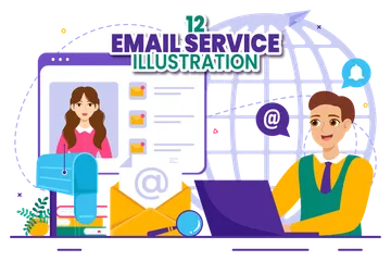 Email Service Illustration Pack