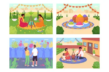 Fêtes indiennes Pack d'Illustrations