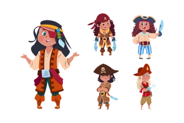 Fille Pirates Pack d'Illustrations