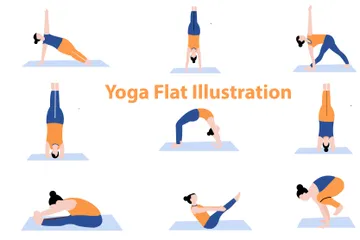 Fille de yoga Pack d'Illustrations