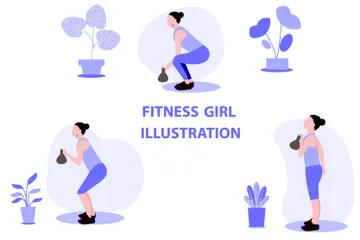 Fille de remise en forme Pack d'Illustrations