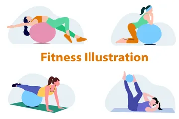 Fille de remise en forme Pack d'Illustrations