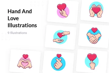 Hand And Love Illustration Pack