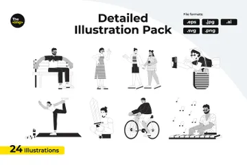 Heureux adultes multiraciaux Pack d'Illustrations