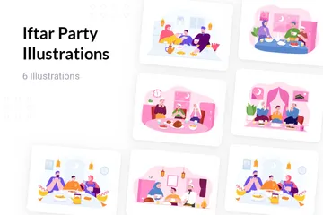 Iftar-Party Illustrationspack