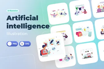 Inteligência artificial Pacote de Ilustrações