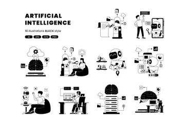 Künstliche Intelligenz Illustrationspack