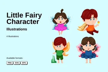 Little Fairy Character Illustration Pack