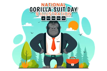 National Gorilla Suit Day Illustration Pack