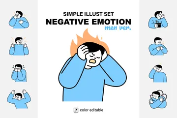 Negative Emotion Illustration Pack