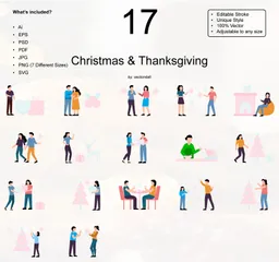 Noël et Thanksgiving Pack d'Illustrations