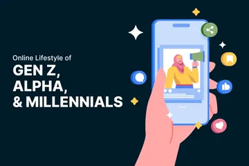 Online Lifestyle Of Gen Z Illustration Pack