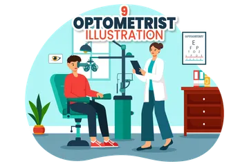 Optometrista Paquete de Ilustraciones