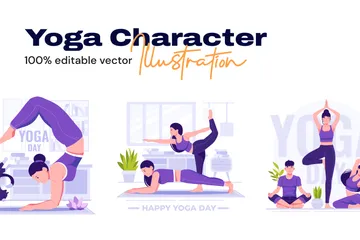 Caractère de yoga Pack d'Illustrations