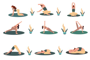 Postures de yoga Pack d'Illustrations