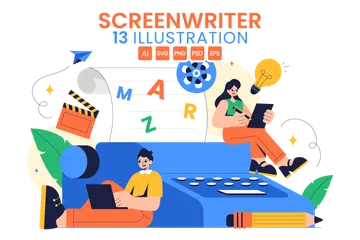 Professional Screenwriter Illustration Pack