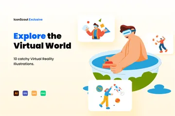 Realidade virtual Pacote de Ilustrações