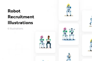 Recrutement de robots Pack d'Illustrations