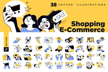 Shopping And Ecommerce Illustration Pack