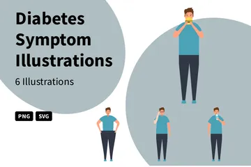 Sintoma de diabetes Pacote de Ilustrações