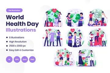 World Health Day Illustration Pack