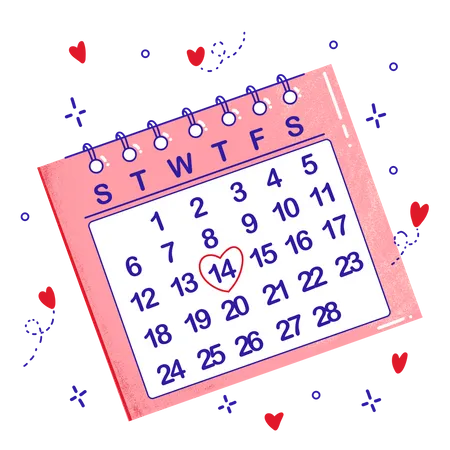 Free Calendrier de la Saint-Valentin  Illustration