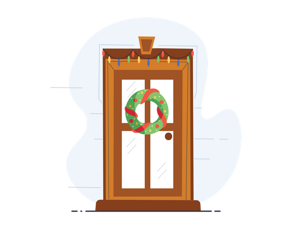 Free Christmas door  イラスト