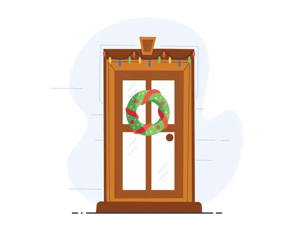 Free Christmas door  イラスト