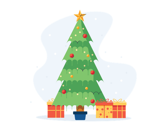 Free Christmas tree  イラスト