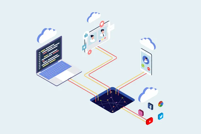 Free Cloud Network  Illustration