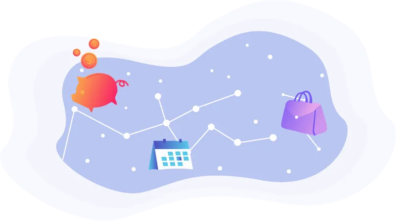 Free Concepto de programación de ahorro financiero con fondo de galaxia y estrellas  Ilustración