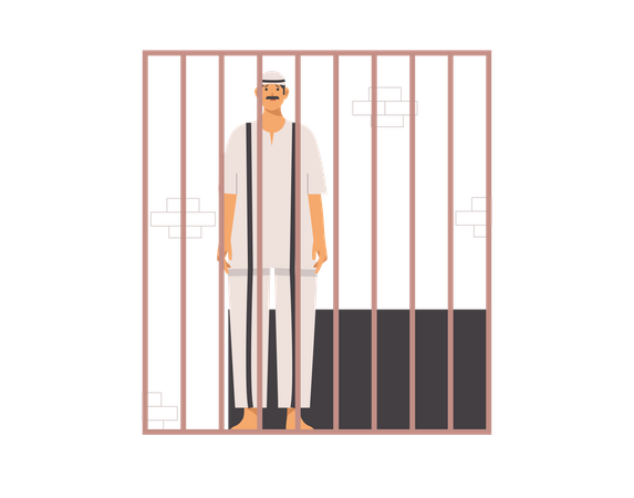 Free Criminal in jail  イラスト