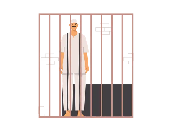 Free Criminal in jail  イラスト