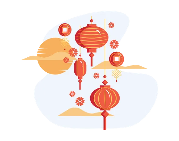 Free Decorative Chinese Lantern  Illustration