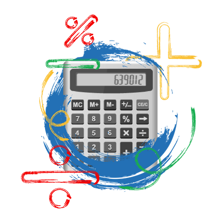 Free Concepto de ilustración fotográfica de cálculo con imagen de calculadora  Ilustración