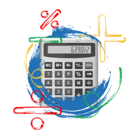 Free Concepto de ilustración fotográfica de cálculo con imagen de calculadora  Ilustración