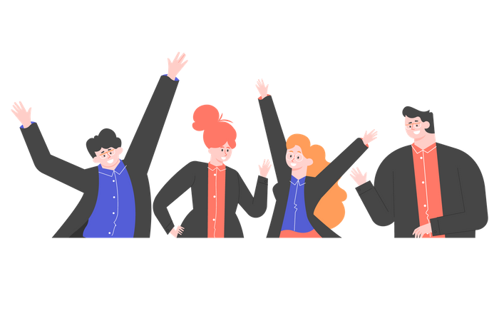 Free Group of happy business people  Illustration