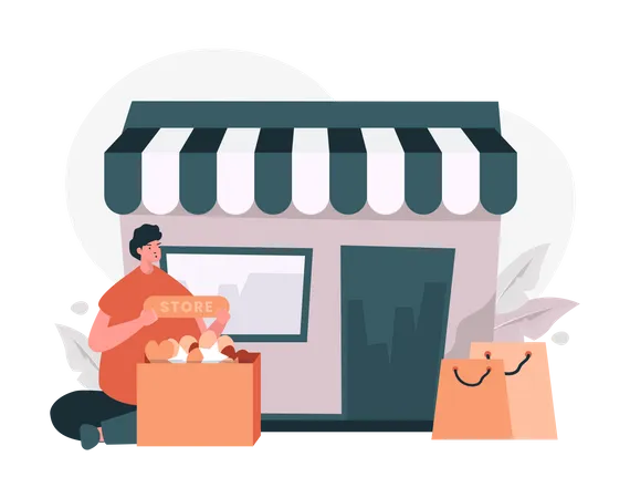 Free Loja de compras on-line  Ilustração