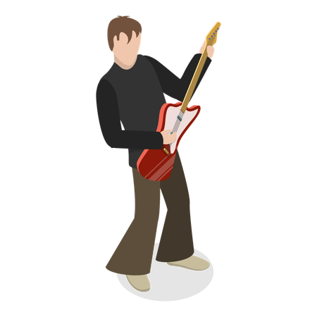 Free Singer performing with guitar on stage  Illustration