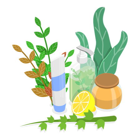 Free Vegan cosmetic skincare products  Illustration