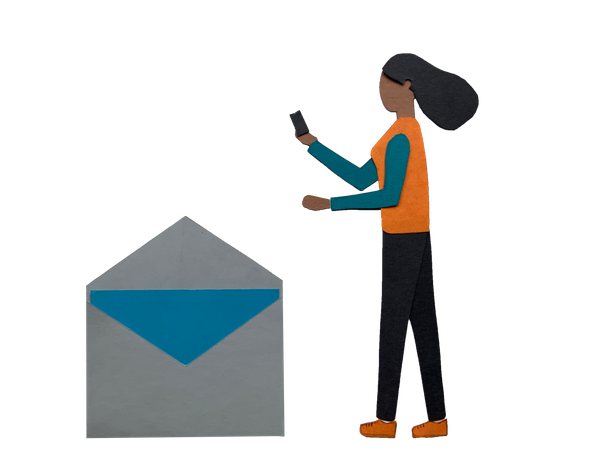 Free Woman checking received email on phone  Illustration