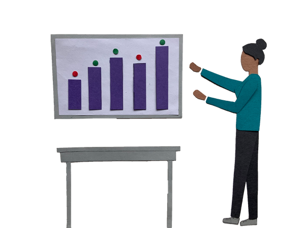 Free Woman explaining business graph  Illustration